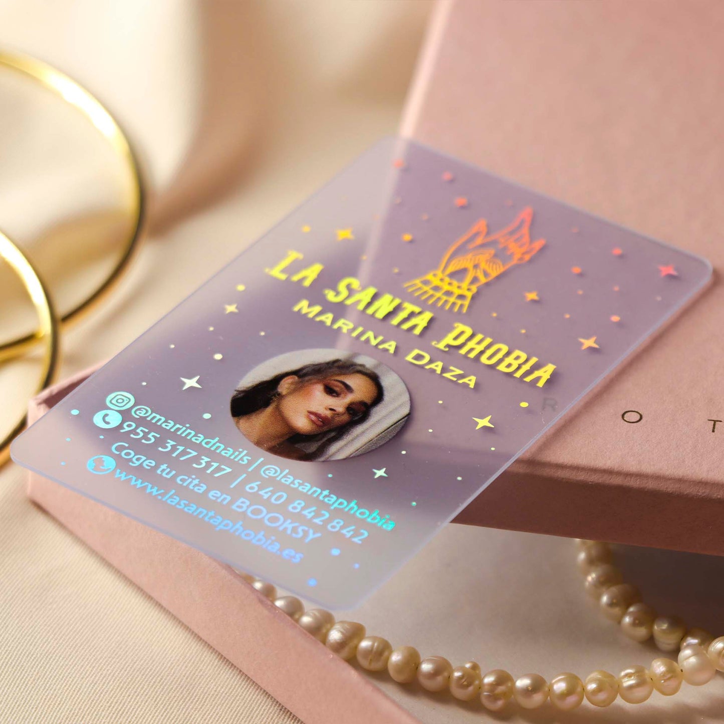 Nail salon business cards | Hologram plastic business cards | Frosted business cards | Photo printing Bcards BcardsCreation