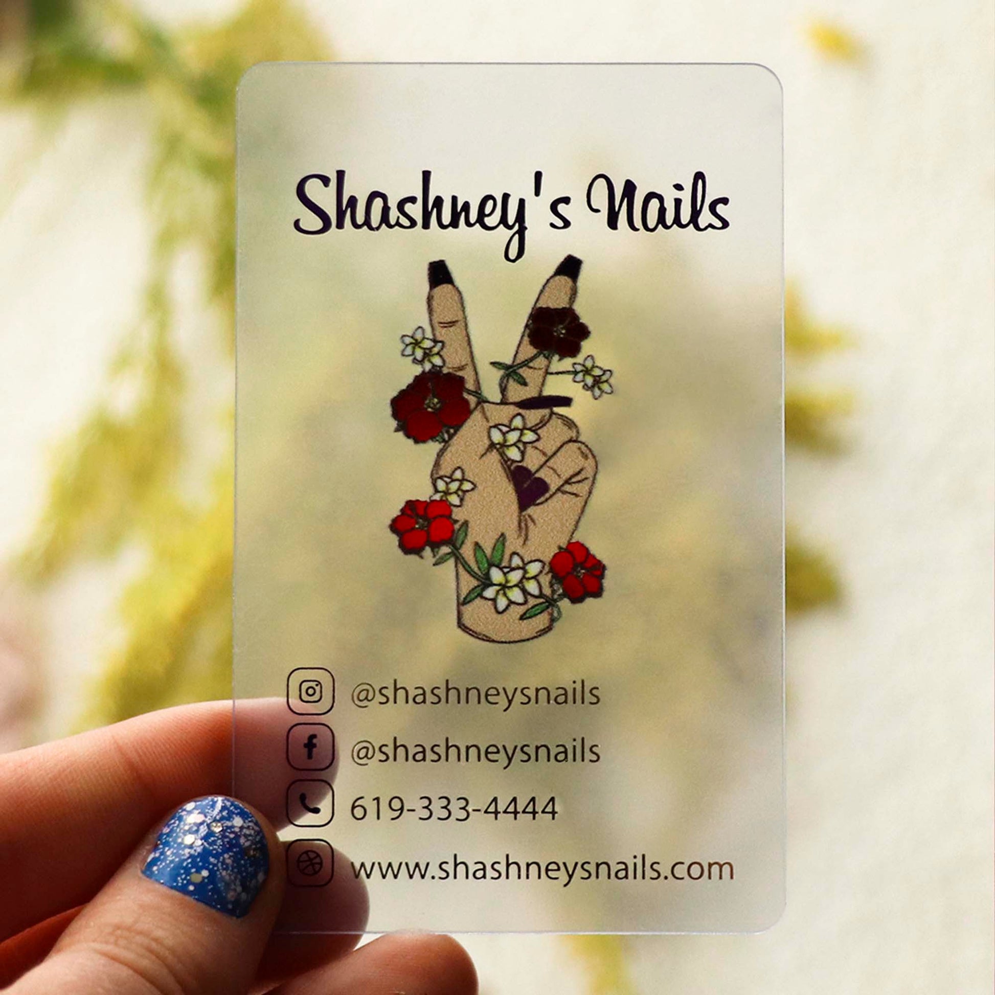 Nail salon business cards | Hologram plastic business cards | Frosted business cards | Photo printing Bcards BcardsCreation