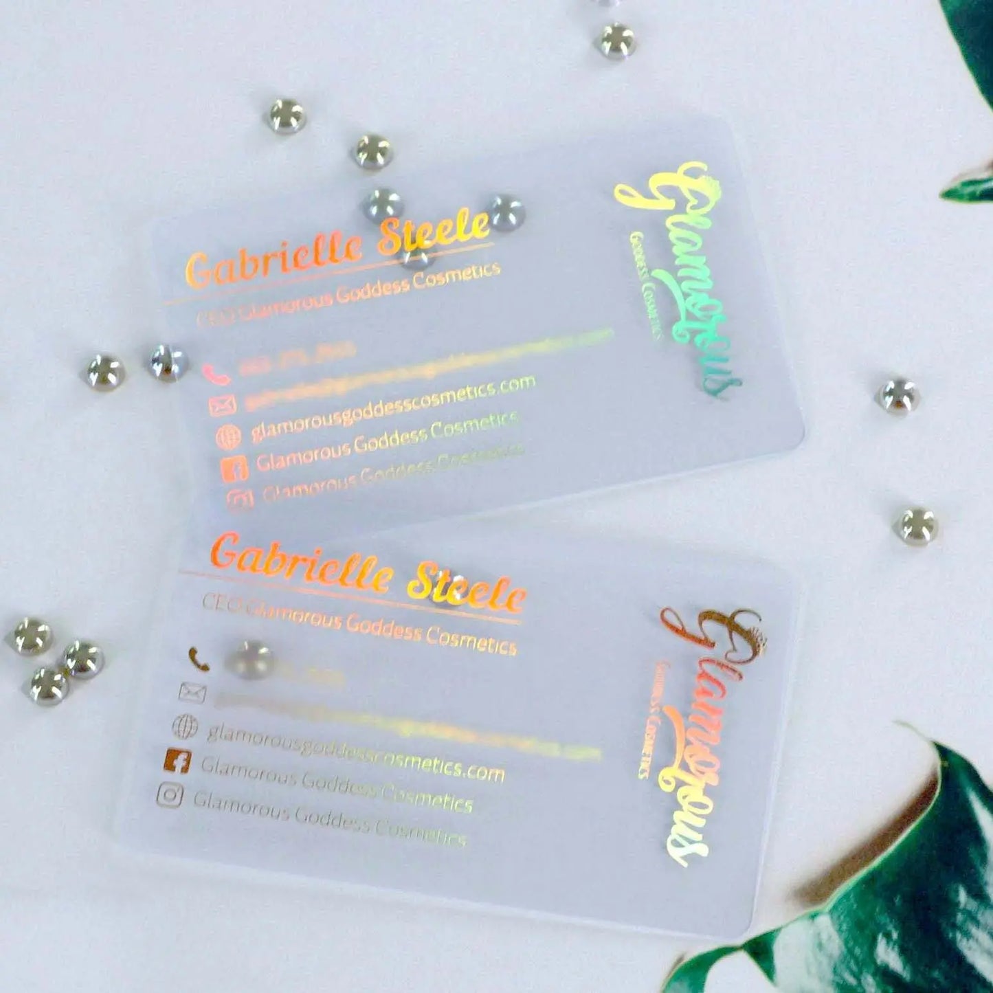 Holographic Clear Plastic Business Crads - - Unique Business Card Designs - Foiled Business Cards - bcardsCreation