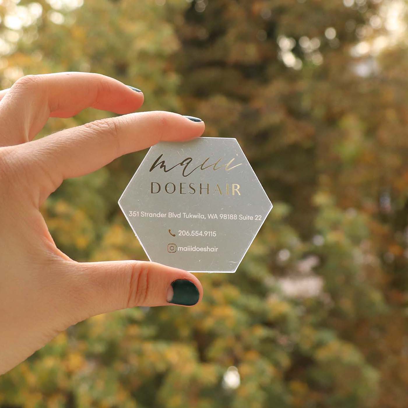 Hexagon Custom Shape Business card | Frosted Plastic Hexagon Custom Shape Business card | Frosted Plastic Business_cards, custom_shape, die-cut, exclusive, foil_stamping BcardsCreation