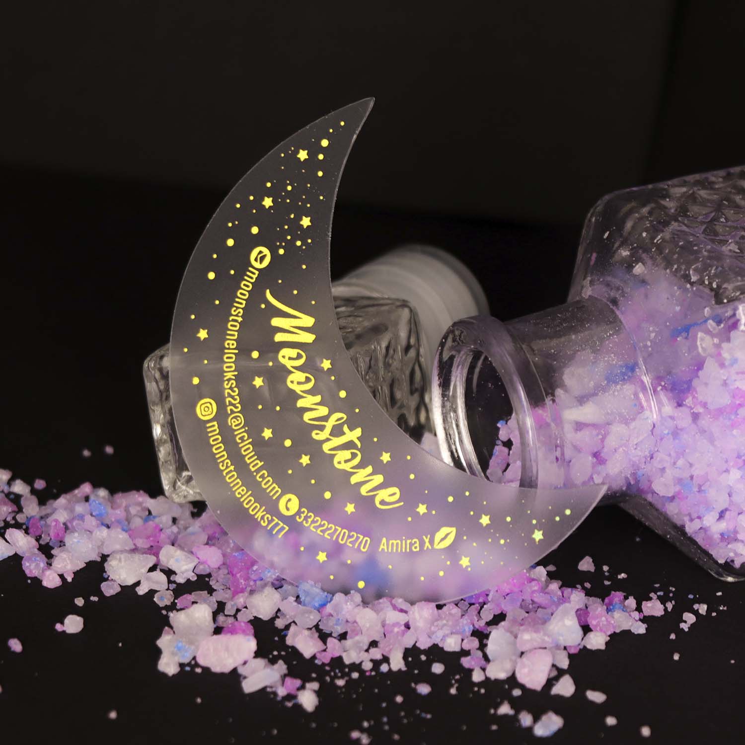 Plastic Business Card | Moon custom business card | Unique business card | Professional cards | Clear business cards | Acrylic card | Jewelry card BcardsCreation