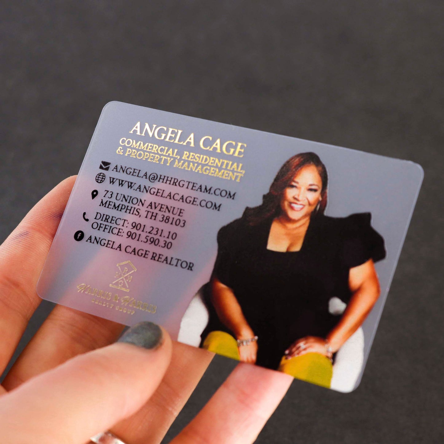 Real Estate Clear Plastic Business Cards | Full Color Printing and Foil | Realtor Custom Design | BcardsCreation | Bcards