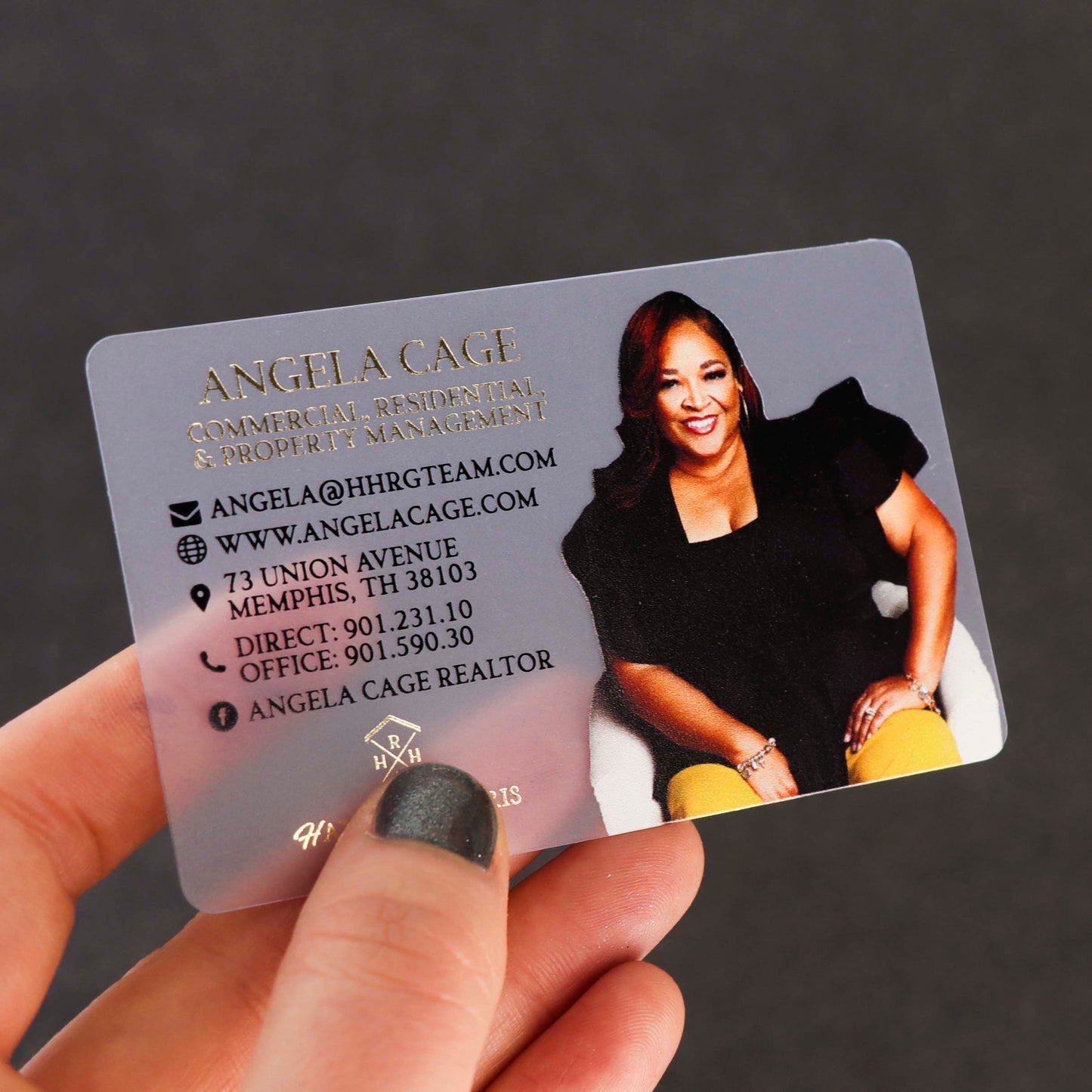 Real Estate Clear Plastic Business Cards | Full Color Printing and Foil | Realtor Custom Design | BcardsCreation | Bcards