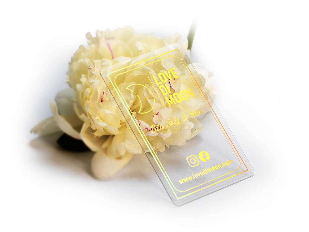 Holographic Clear Plastic Business card