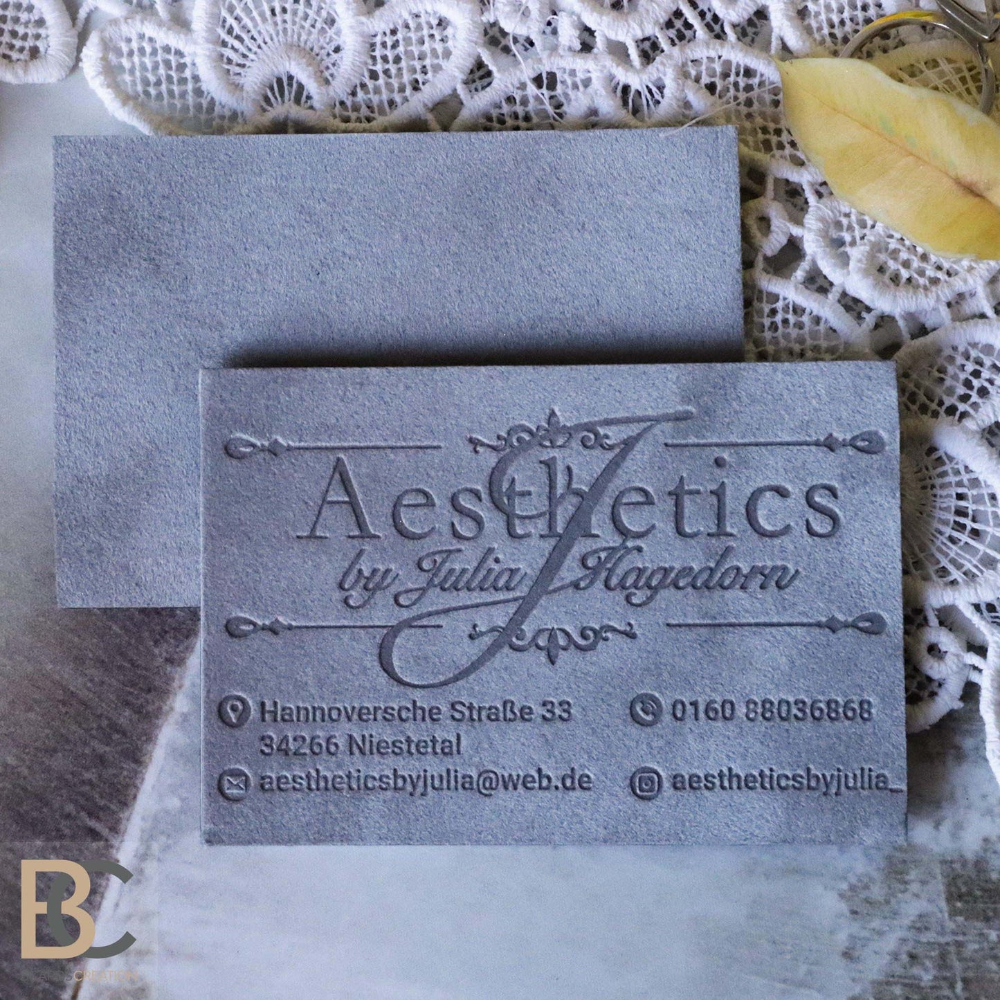 GRAY or COLORED VELVET Thick Multilayer Business Cards | Blind Debossing BcardsCreation