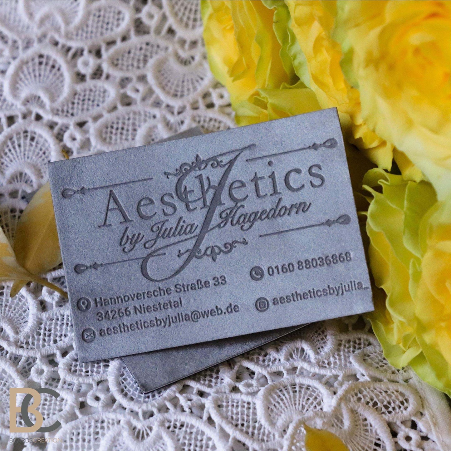 GRAY or COLORED VELVET Thick Multilayer Business Cards | Blind Debossing BcardsCreation
