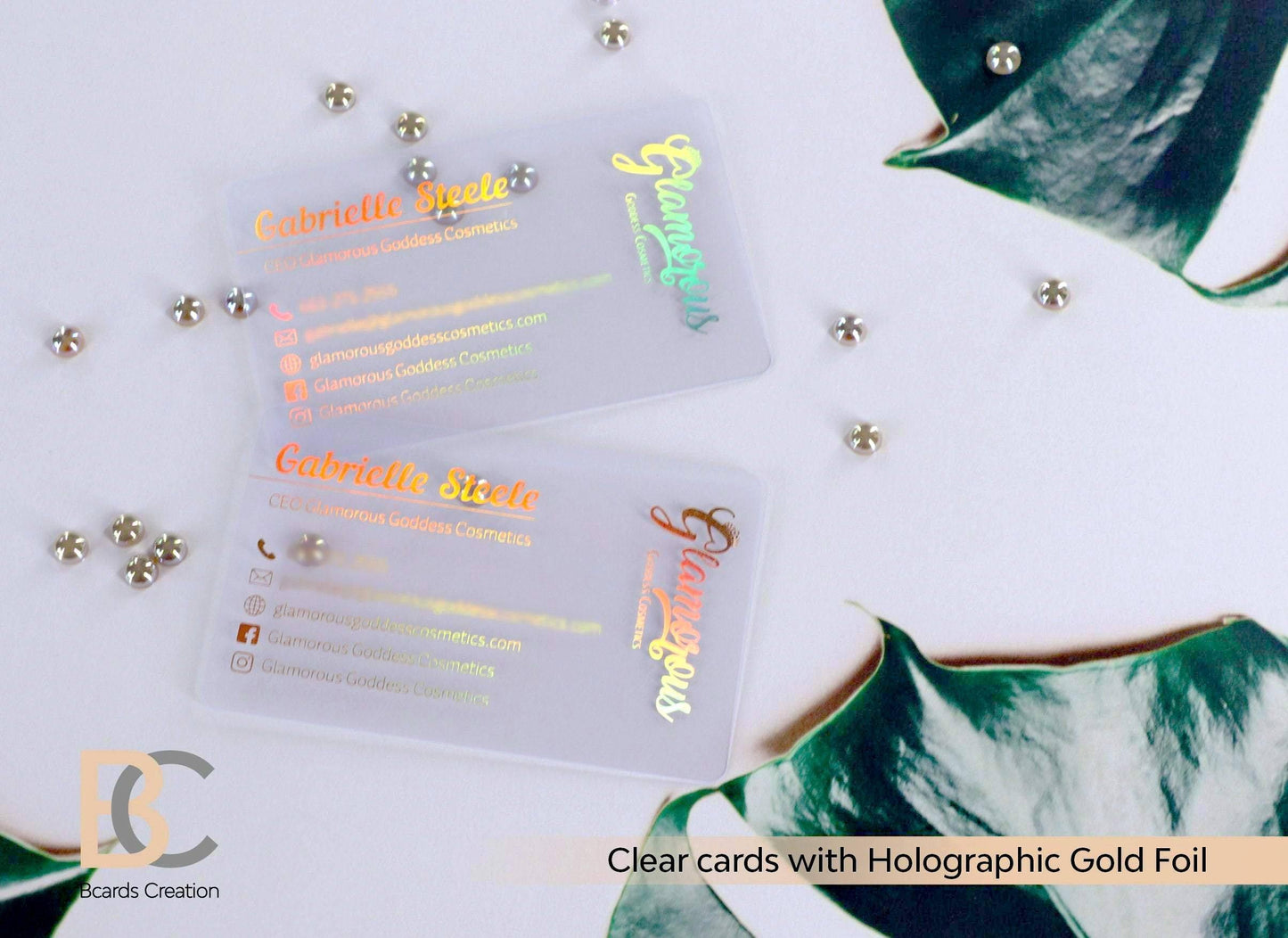 Clear Transparent Business Cards | Real Foil Stamping Cards BcardsCreation