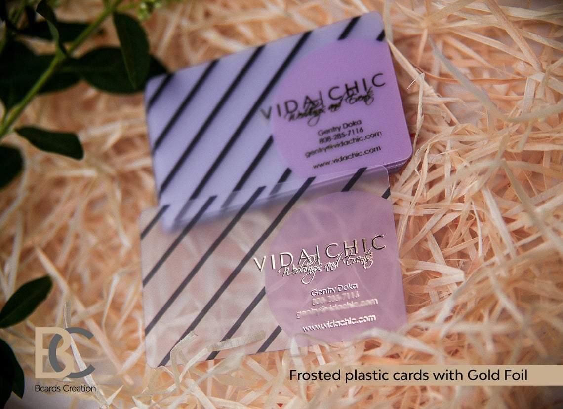 Frosted Plastic Business Cards | Full color Print | 1-3 Foils | Unique Business Cards Frosted Plastic Business Cards | Full color Print | 1-3 Foils | Unique Business Cards Business_cards, foil_stamping, Foiled_card, Frosted_Card, Plastic_Cards Transparent Business Cards