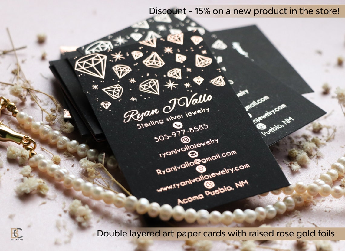 Raised foil business cards. Soft touch finish, Colored art extra hard 40 pt paper BCardsCreation