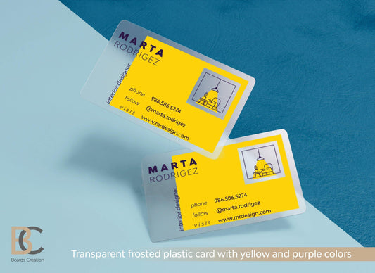 Silkscreen Printed Plastic Transparent Frosted Business Cards PVC Personalized Design Custom Business Card - BcardsCreation