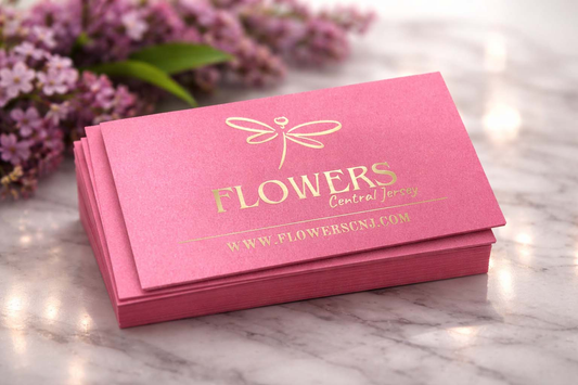 Executive presenting luxury business cards at desk