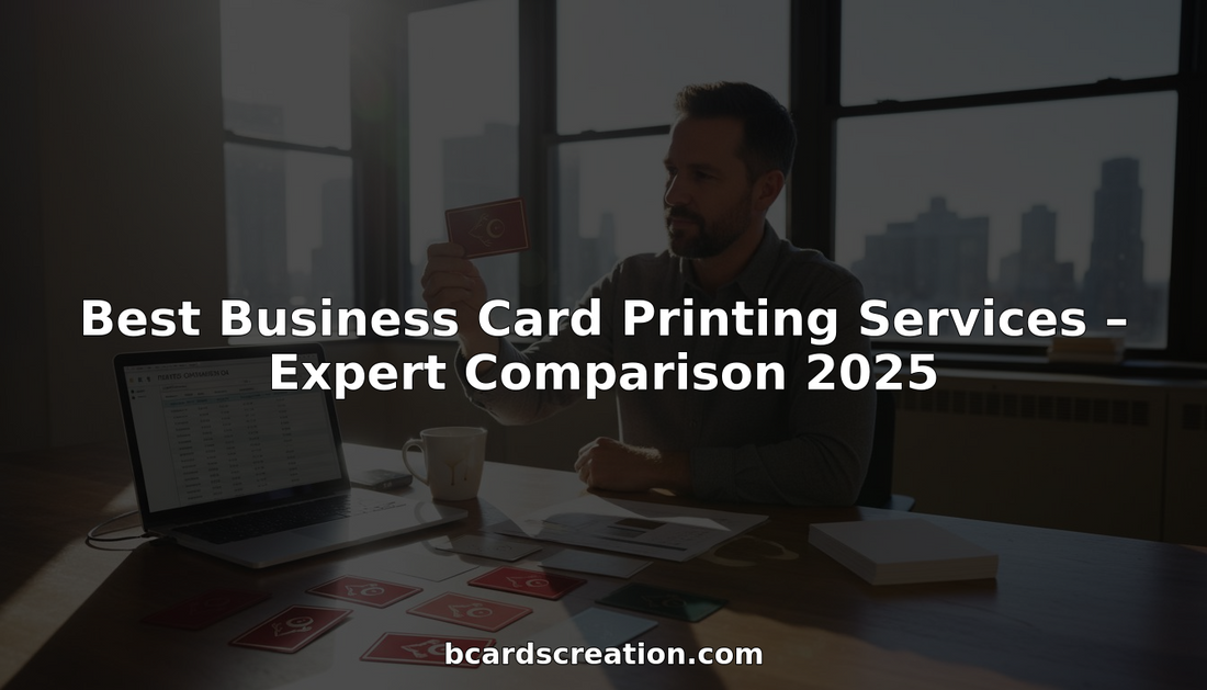 Designer reviews business card samples in office