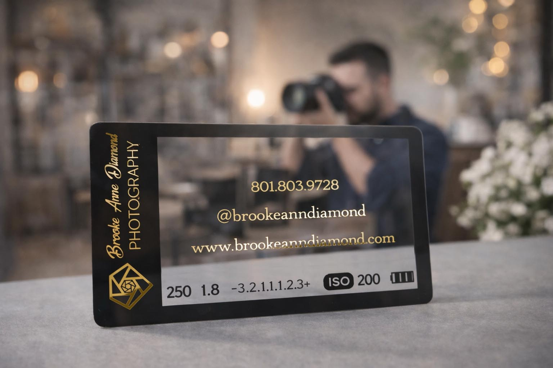 Executive offering a clear plastic business card