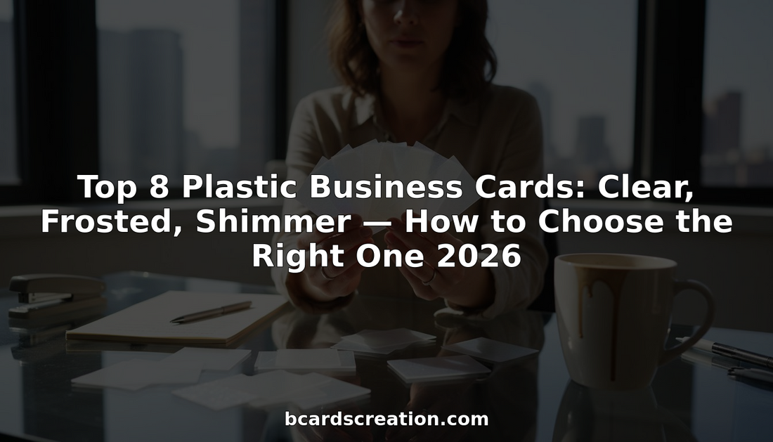 Person comparing clear, frosted, shimmer plastic cards