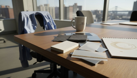 Manager handling premium card samples office