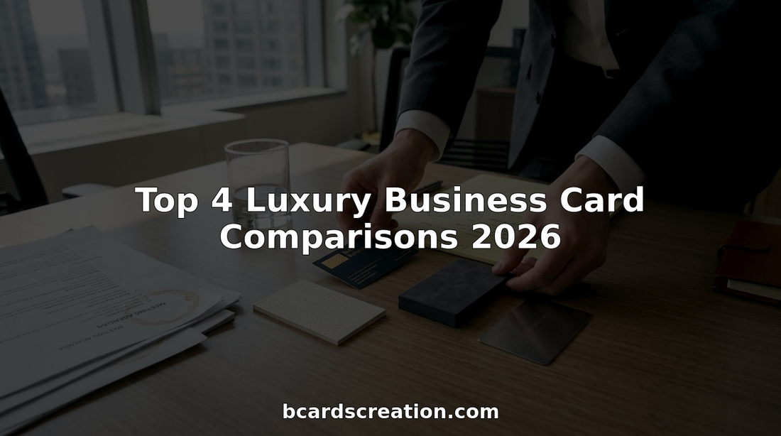 Hands arranging luxury business cards on conference table