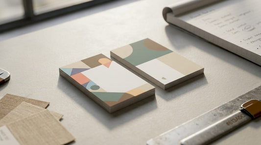 Designer flipping double-sided business cards