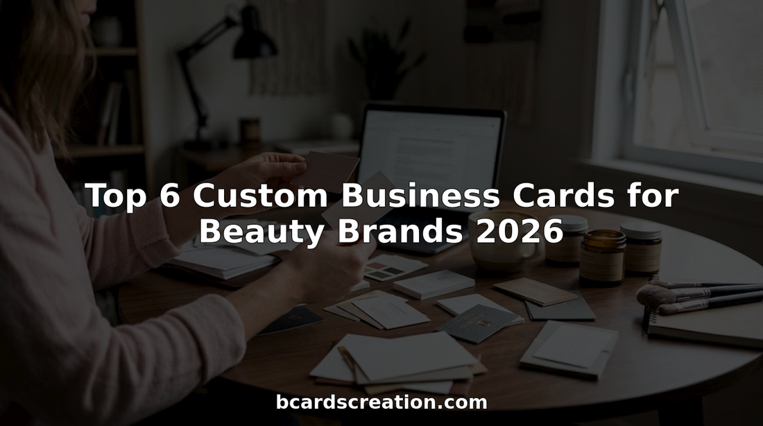 Beauty brand owner reviews custom business card samples
