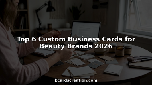 Beauty brand owner reviews custom business card samples