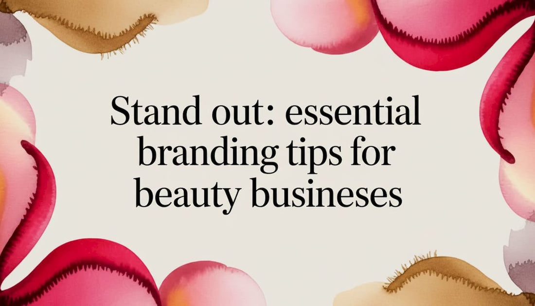 Decorative watercolor ribbon frame for beauty branding title card