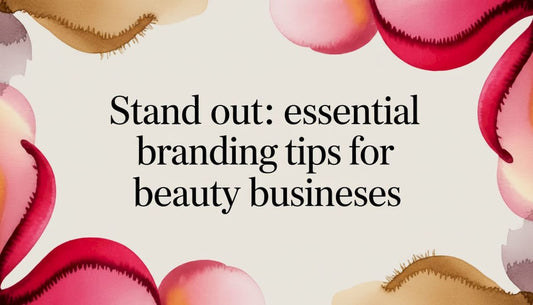 Decorative watercolor ribbon frame for beauty branding title card