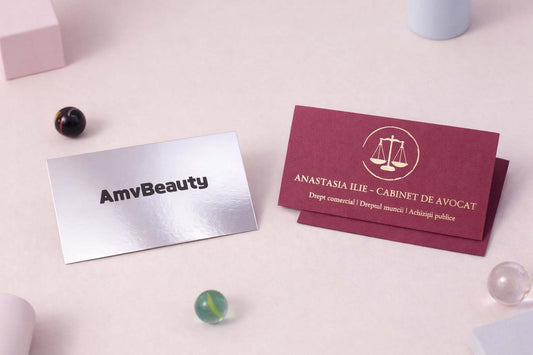 Mirror vs foil business cards