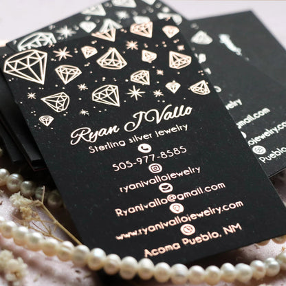 Raised Foil Business Cards | Thick Double-layered Art Paper BcardsCreation