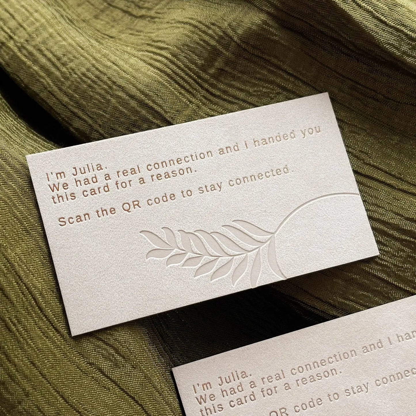 Aura Luxury Velvet Business Cards with Foil Debossing & Custom QR Code BcardsCreation