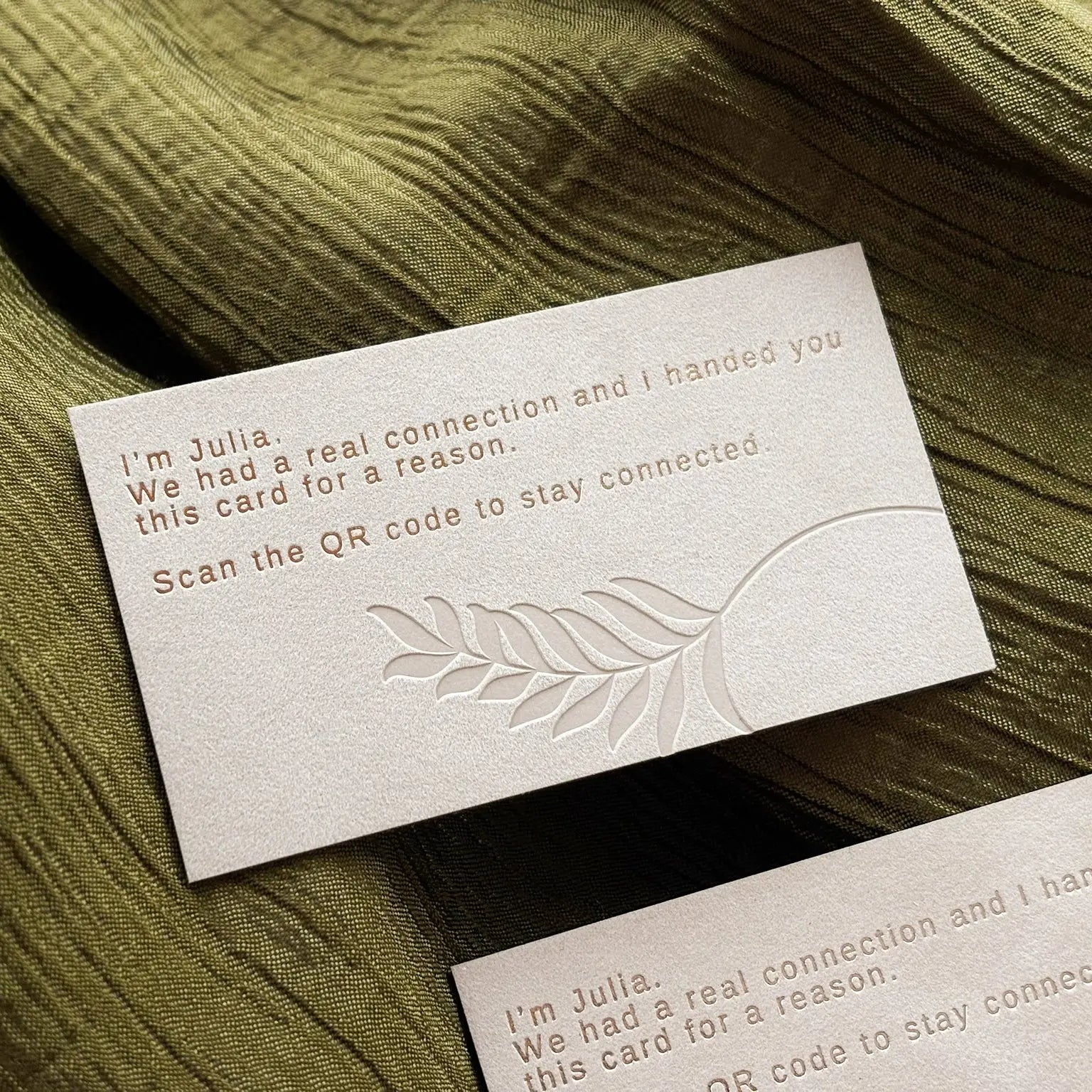Aura Luxury Velvet Business Cards with Foil Debossing & Custom QR Code BcardsCreation