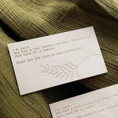 Aura Luxury Velvet Business Cards with Foil Debossing & Custom QR Code BcardsCreation