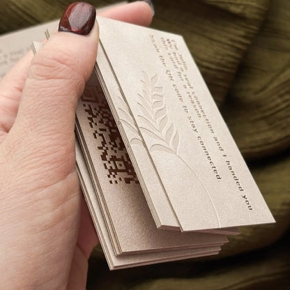 Aura Luxury Velvet Business Cards with Foil Debossing & Custom QR Code BcardsCreation