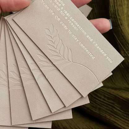Aura Luxury Velvet Business Cards with Foil Debossing & Custom QR Code BcardsCreation