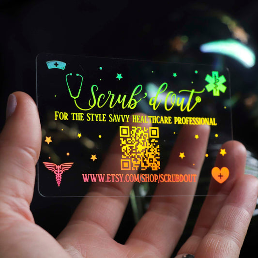 Rainbow foil | Plastic card printing | Nail tech business cards s | Beauty Business Cards BcardsCreation