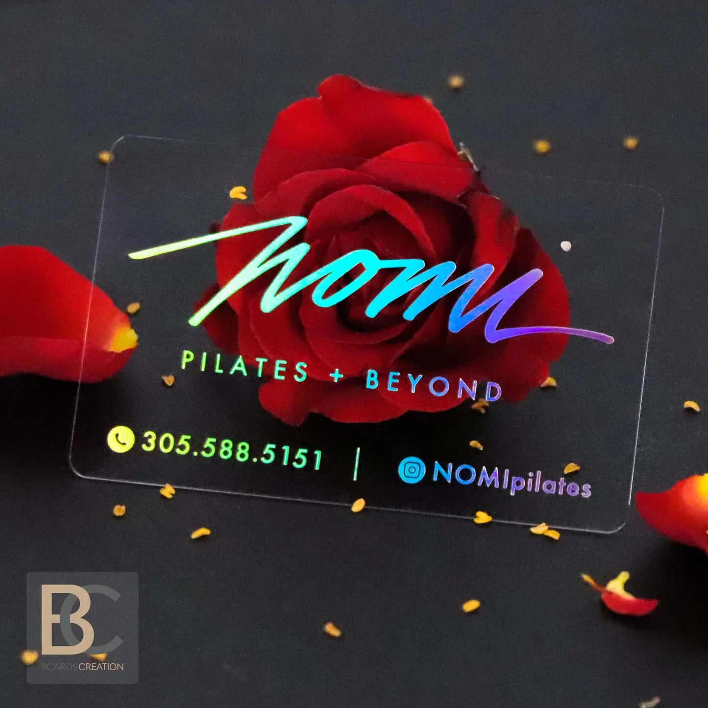 Holographic Clear Business Cards