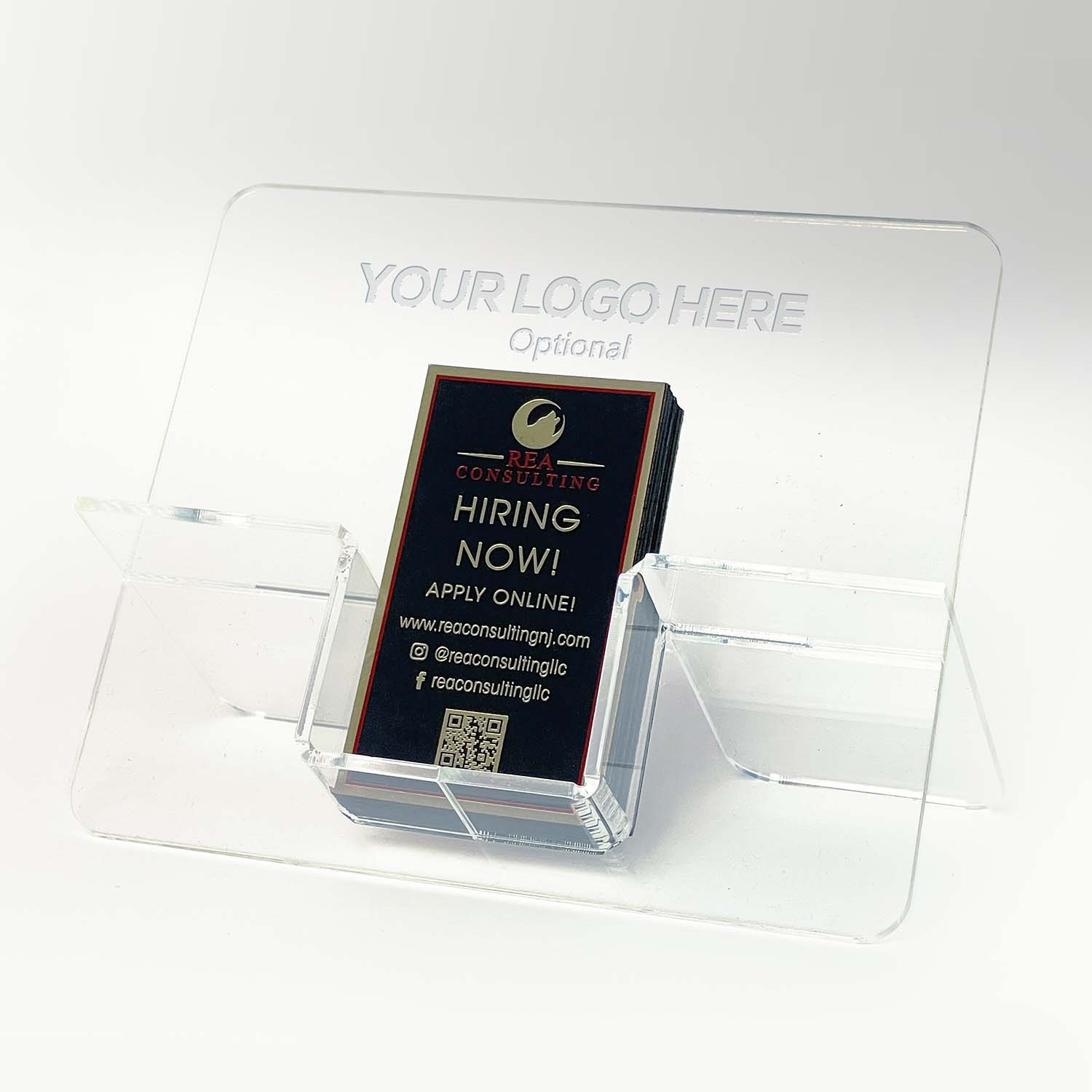 Unique Acrylic Card Holder for Horizontal Business Cards
