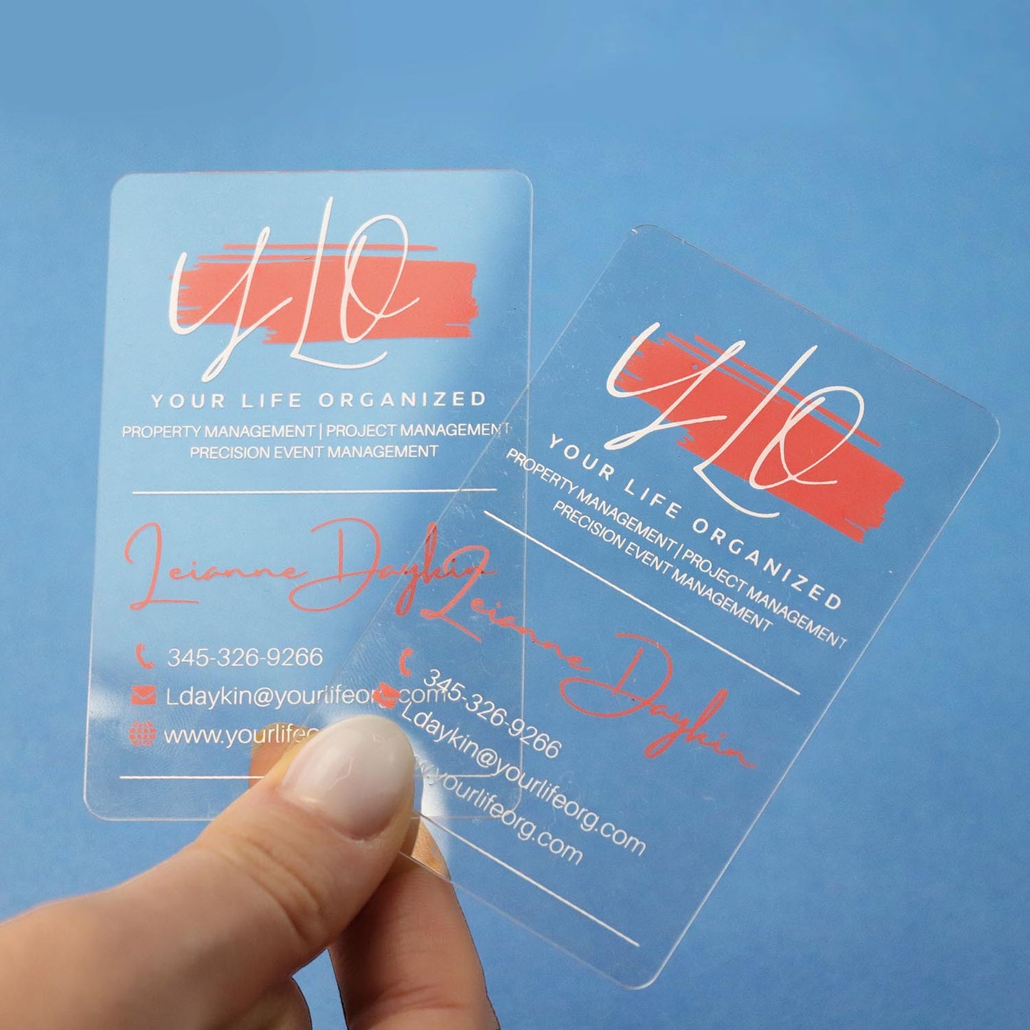 Glossy Transparent Plastic Business Cards | Full color Printing | Gold Foil BcardsCreation