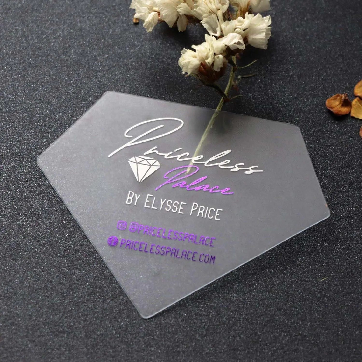 Diamond custom shaped business cards