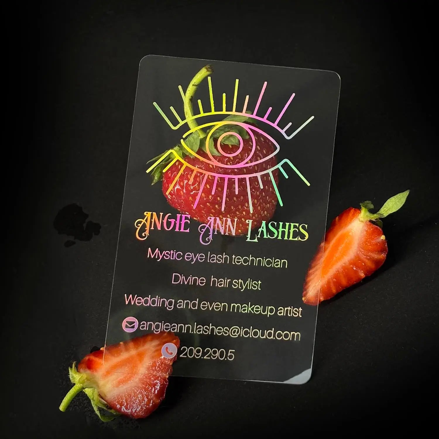 Foiled Clear Plastic Beauty Business Cards for Salons BcardsCreation