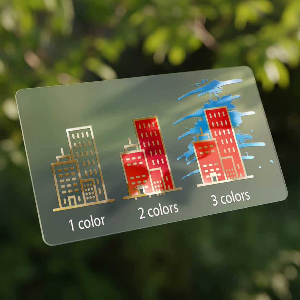 Color swatch card with illustrations and color options 