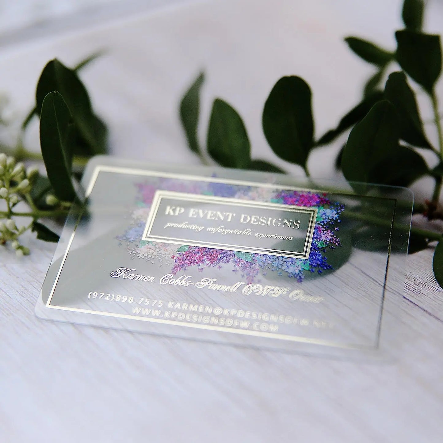 Glossy Transparent Plastic Business Cards | Full color Printing | Gold Foil BcardsCreation