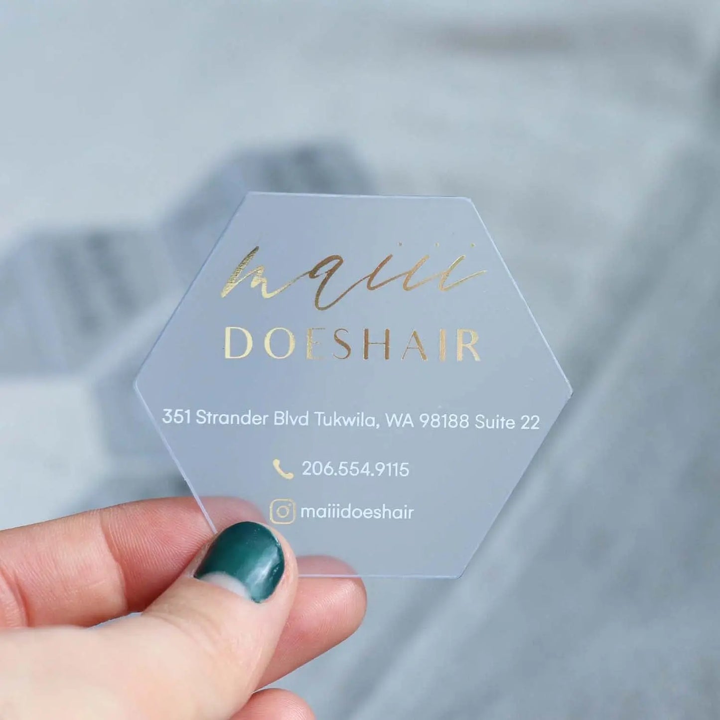 Hexagon Custom Shape Business card | Frosted Plastic Hexagon Custom Shape Business card | Frosted Plastic Business_cards, custom_shape, die-cut, exclusive, foil_stamping BcardsCreation