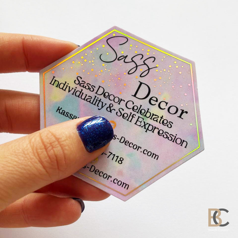 Hexagon  Business Card Full Color & Metallic Foil Options BcardsCreation