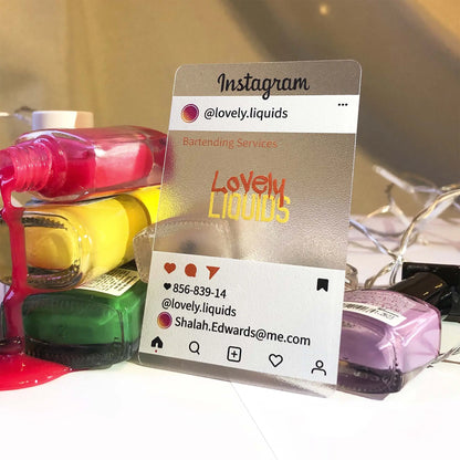 Instagram business cards | Clear business card | Transparent instagram cards BcardsCreation