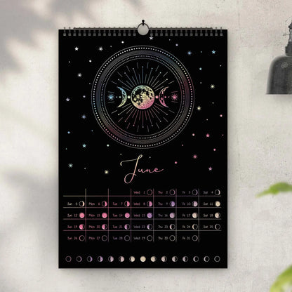 Moon Phases Calendar 2024 with Holographic or Gold foil BcardsCreation