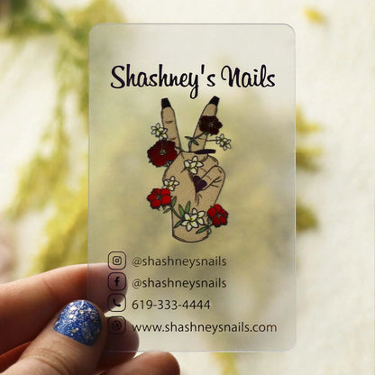 Nail salon business cards | Hologram plastic business cards | Frosted business cards | Photo printing BcardsCreation