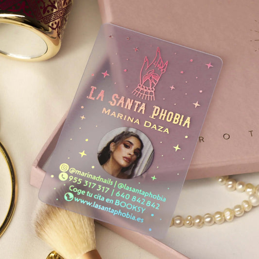 Nail salon business cards | Hologram plastic business cards | Frosted business cards | Photo printing BcardsCreation