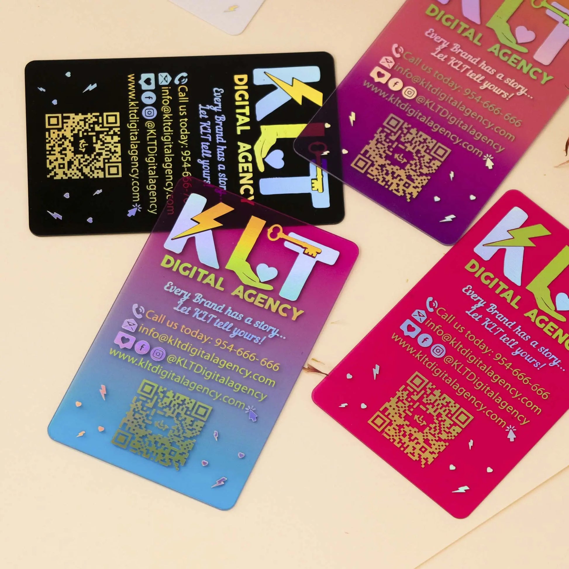 Neon business cards | Frosty translucent cards | Plastic business card printing BcardsCreation