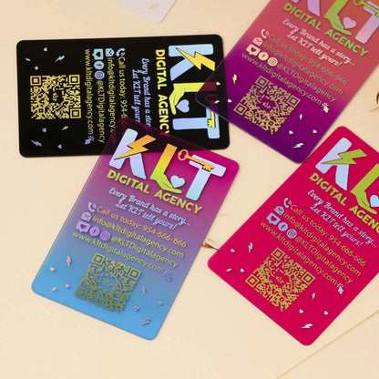 Neon business cards | Frosty translucent cards | Plastic business card printing BcardsCreation