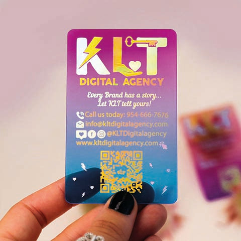 Neon business cards | Frosty translucent cards | Plastic business card printing BcardsCreation