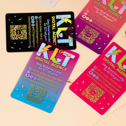 Neon business cards | Frosty translucent cards | Plastic business card printing BcardsCreation